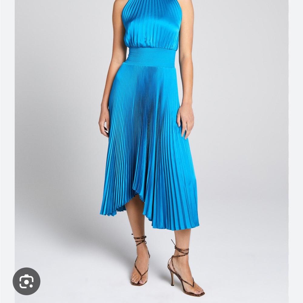 ALC Renzo Teal Pleated Dress
